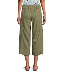 Westbound Linen Blend Flat Front Pull-On Crop Pants