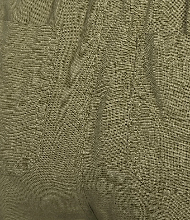 Westbound Linen Blend Flat Front Pull-On Crop Pants