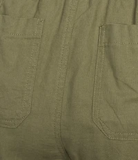 Westbound Linen Blend Flat Front Pull-On Crop Pants