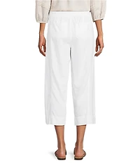 Westbound Linen Blend Flat Front Pull-On Crop Pants
