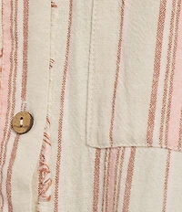 Westbound Linen Blend Short Sleeve Y-Neck Shirt Dress