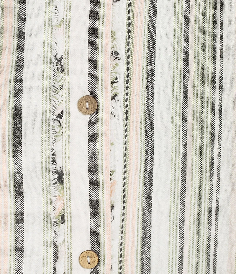 Westbound Linen Blend Short Sleeve Y-Neck Shirt Dress