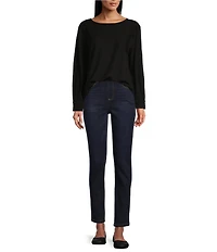 Westbound Long Sleeve Button Cuff Crew Neck Pocket Top