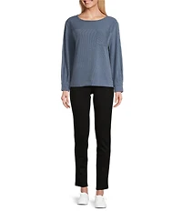 Westbound Long Sleeve Button Cuff Crew Neck Pocket Top