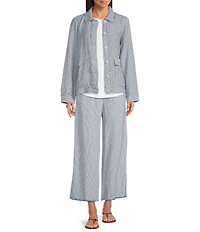 Westbound Long Sleeve Button Front Linen-Blend Jacket