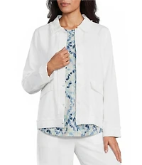 Westbound Linen-Blend Long Sleeve Button Front Jacket