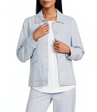 Westbound Linen-Blend Long Sleeve Button Front Jacket
