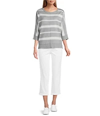 Westbound Long Sleeve Crew Neck Knit Sweater