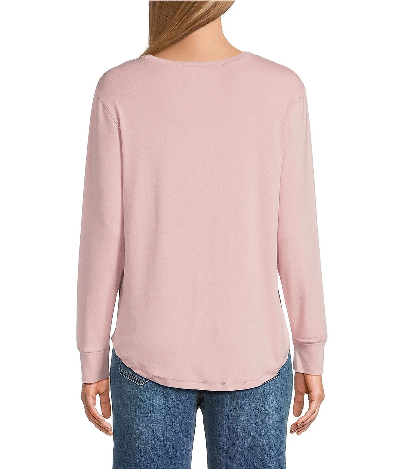 Westbound Long Sleeve Crew Neck Knit Tee