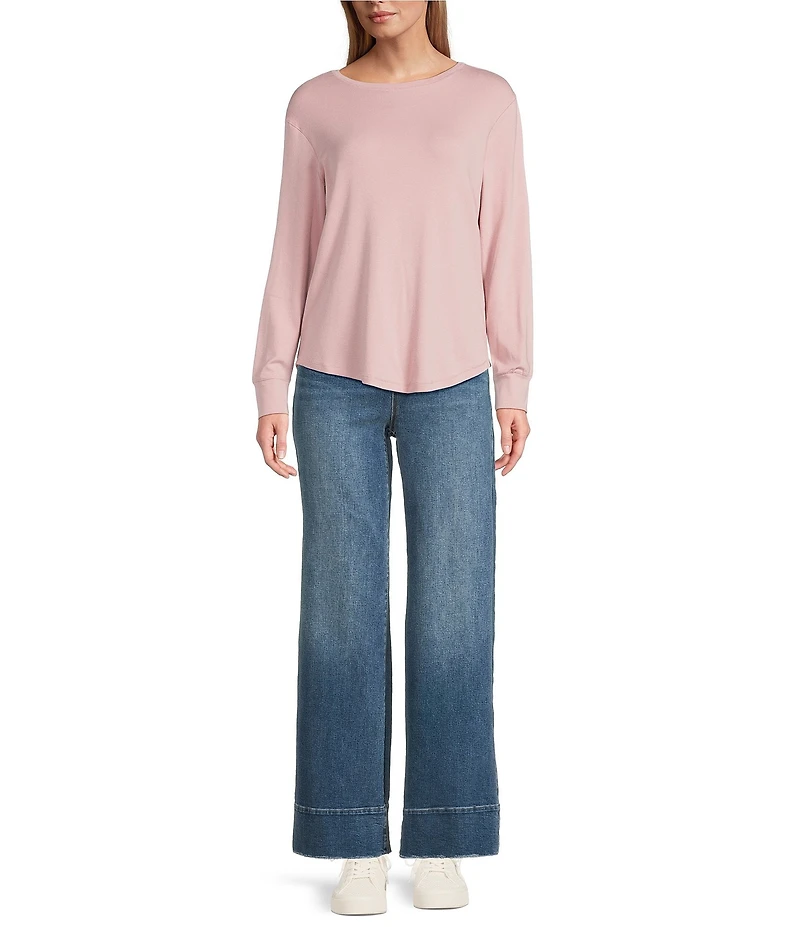 Westbound Long Sleeve Crew Neck Knit Tee