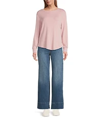 Westbound Long Sleeve Crew Neck Knit Tee