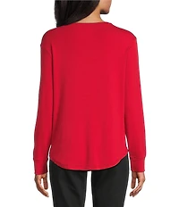 Westbound Long Sleeve Crew Neck Knit Tee