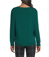 Westbound Long Sleeve Crew Neck Knit Tee