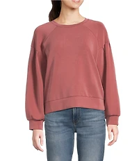Westbound Long Sleeve Crew Neck Pleated Pullover