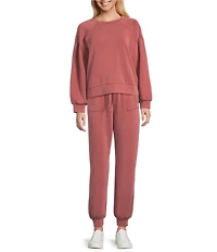 Westbound Long Sleeve Crew Neck Pleated Pullover