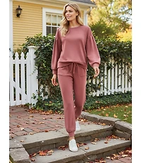 Westbound Long Sleeve Crew Neck Pleated Pullover