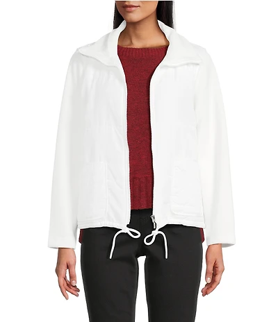 Westbound Long Sleeve Drop Shoulder Zip-Front Quilted Jacket