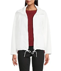 Westbound Long Sleeve Drop Shoulder Zip-Front Quilted Jacket