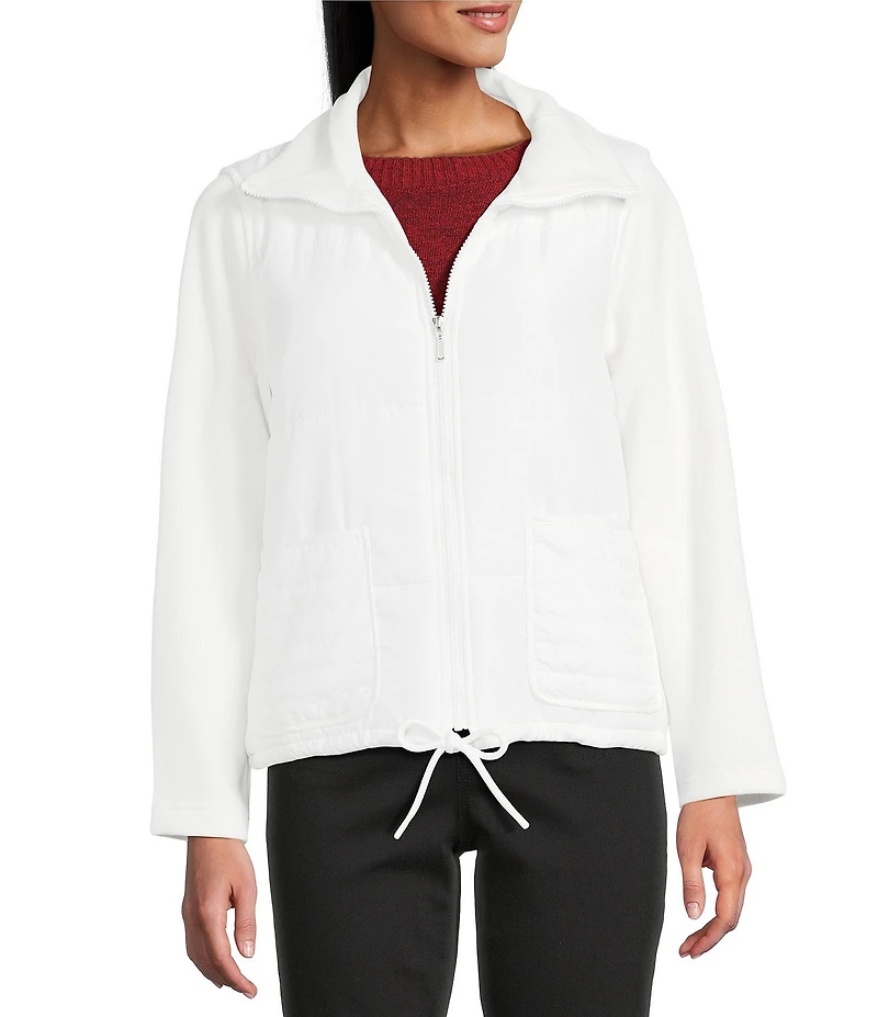 Westbound Long Sleeve Drop Shoulder Zip-Front Quilted Jacket