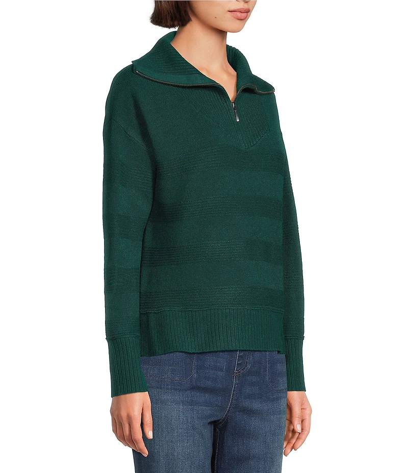 Westbound Long Sleeve Quarter Zip Hi-Low Sweater