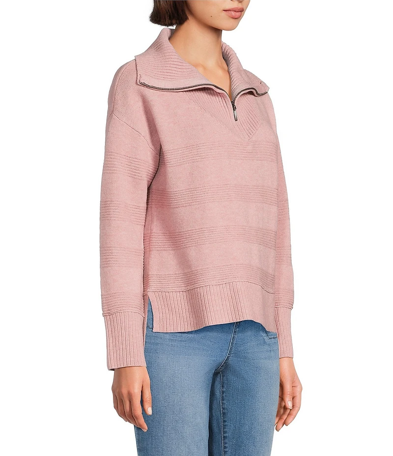 Westbound Long Sleeve Quarter Zip Hi-Low Sweater