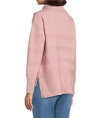 Westbound Long Sleeve Quarter Zip Hi-Low Sweater