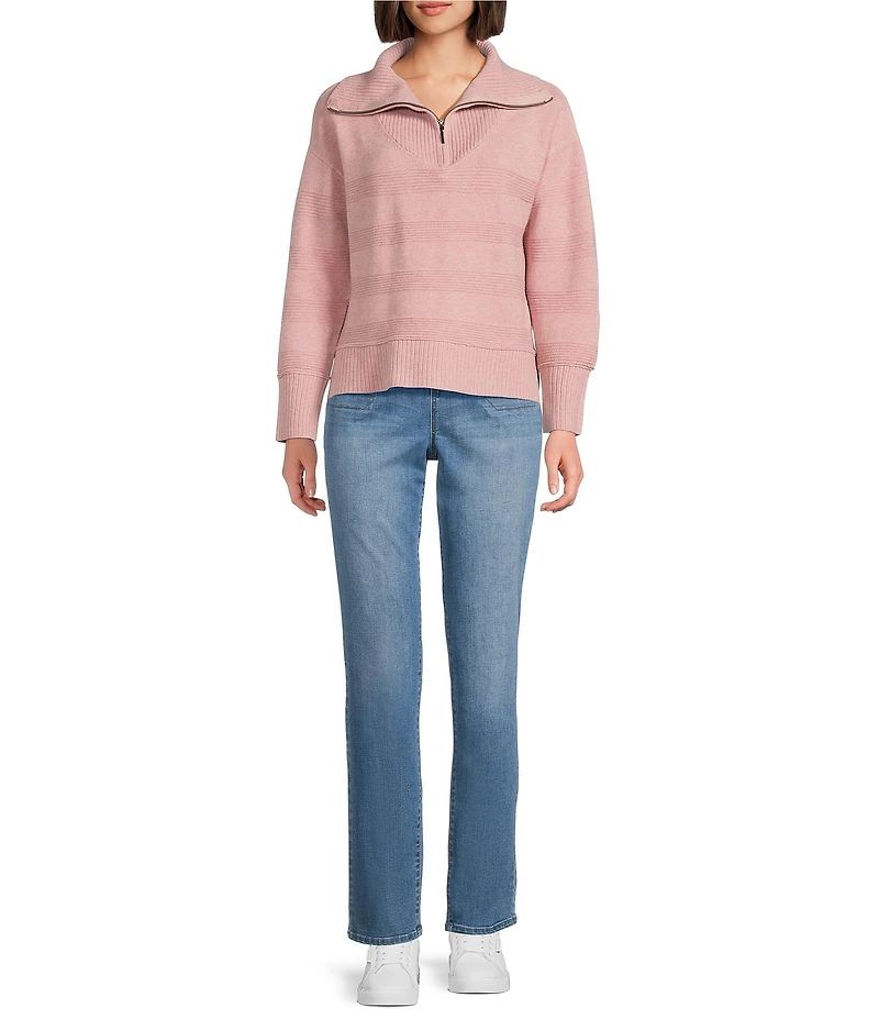 Westbound Long Sleeve Quarter Zip Hi-Low Sweater