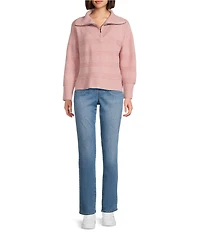 Westbound Long Sleeve Quarter Zip Hi-Low Sweater