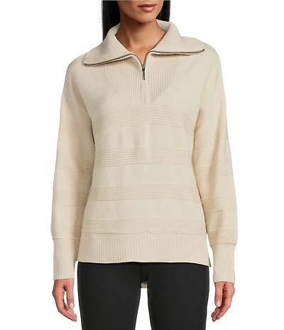 Westbound Long Sleeve Quarter Zip Hi-Low Sweater