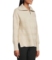 Westbound Long Sleeve Quarter Zip Hi-Low Sweater