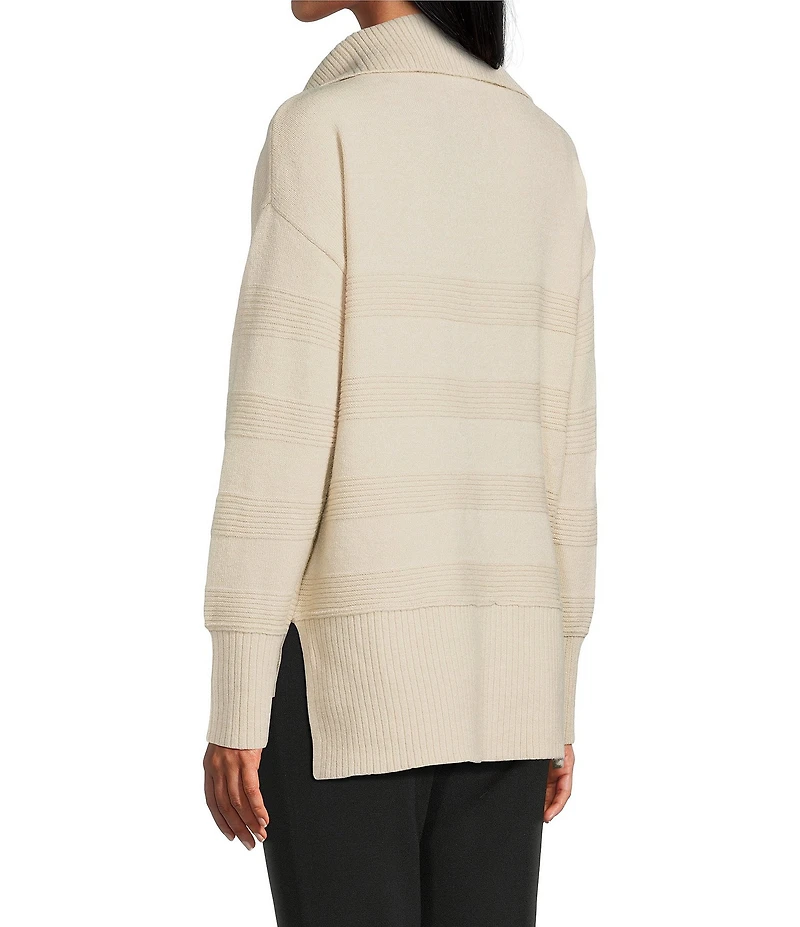 Westbound Long Sleeve Quarter Zip Hi-Low Sweater