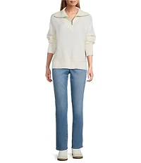 Westbound Long Sleeve Quarter Zip Hi-Low Sweater