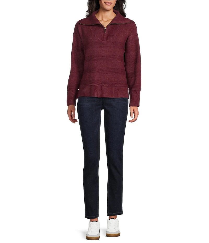 Westbound Long Sleeve Quarter Zip Hi-Low Sweater