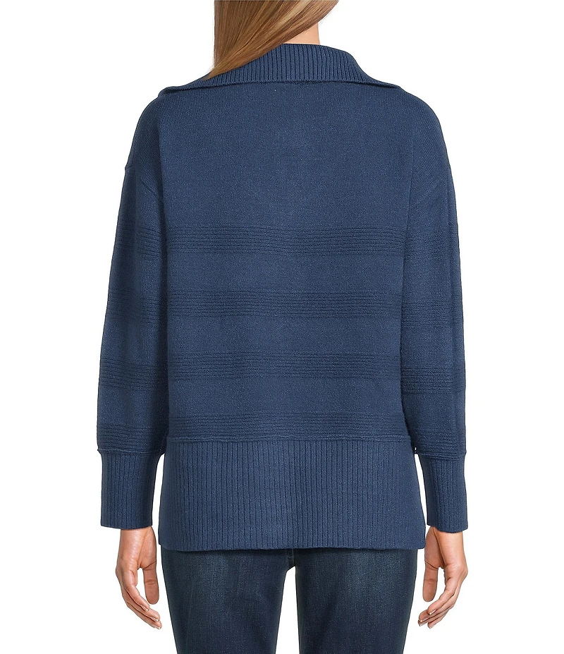 Westbound Long Sleeve Quarter Zip Hi-Low Sweater