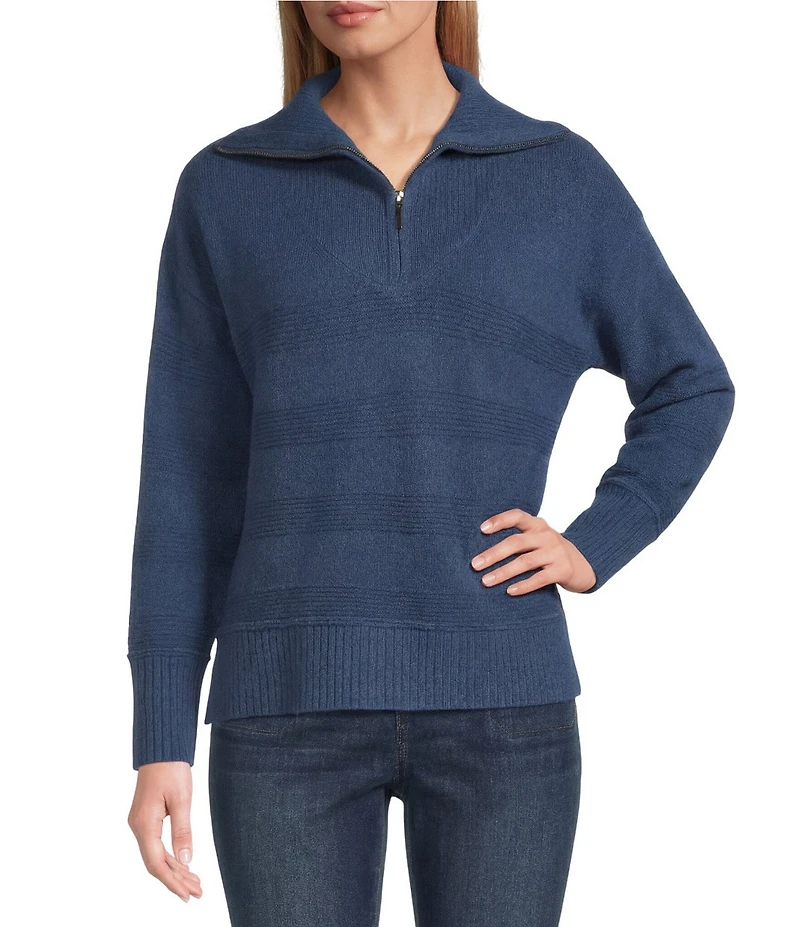 Westbound Long Sleeve Quarter Zip Hi-Low Sweater