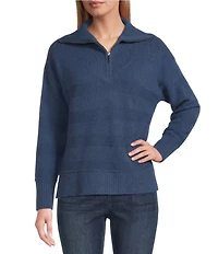 Westbound Long Sleeve Quarter Zip Hi-Low Sweater