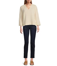 Westbound Long Sleeve V-Neck Button Side Top