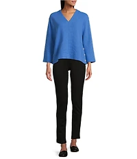 Westbound Long Sleeve V-Neck Button Side Top