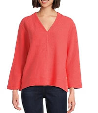 Westbound Long Sleeve V-Neck Button Side Top