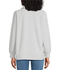 Westbound Long Sleeve V-Neck Collared Knit Top
