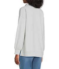 Westbound Long Sleeve V-Neck Collared Knit Top
