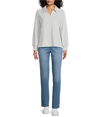 Westbound Long Sleeve V-Neck Collared Knit Top