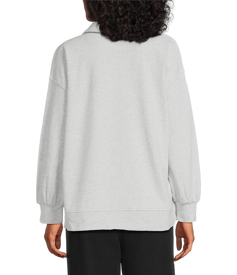 Westbound Long Sleeve V-Neck Collared Knit Top