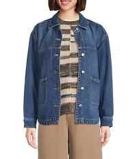 Westbound Long Sleeved Button Front Denim Jacket
