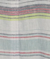 Westbound Meadow Stripe Short Sleeve V-Neck Tie Front Top
