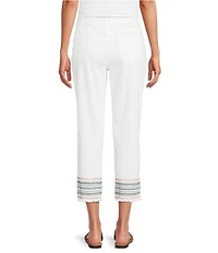 Westbound Mid Rise Embroidered Straight Leg Crop Pants