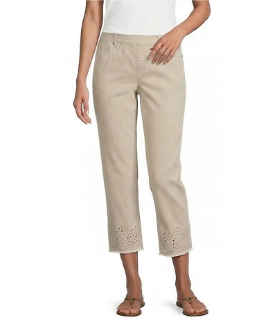 Westbound Mid Rise Embroidered Straight Leg Crop Pants