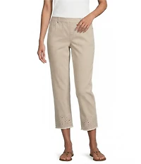 Westbound Mid Rise Embroidered Straight Leg Crop Pants