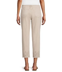 Westbound Mid Rise Embroidered Straight Leg Crop Pants