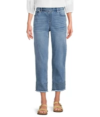 Westbound Mid Rise Embroidered Straight Leg Crop Pants